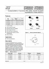 DataSheet STD6N62K3 pdf